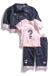 GUESS Kids Jacket, Shirt & Leggings Set (Infant)