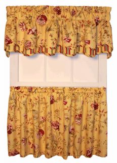 Country Cottage Floral Curtains Tier Valance or Swags Coventry Green