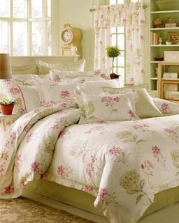 Croscill Flower Blossom 4 Piece King Comforter Shams and Bed Skirt Set