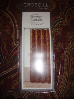 Croscill Castleton Red Fabric Shower Curtain New