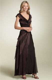 Tadashi Shoji Tiered Silk Gown