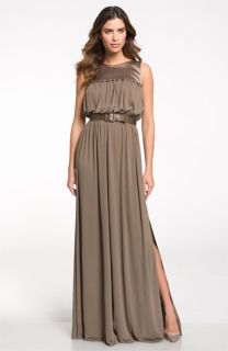 St. John Collection Belted Sleeveless Jersey Gown