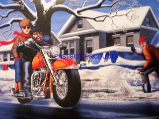 37 POSTER DAVID MANN SNOW JOB EASYRIDERS DAVE MANN BOOK MOTORCYCLE