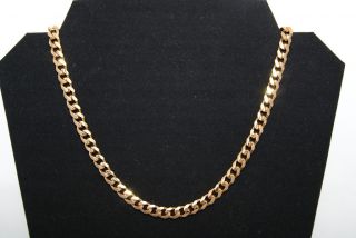 Real 24K Gold Curb Mens Custom Chain Necklace 7mm GP Will Be Shiny for