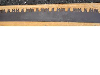 terrific antique crosscut saw Has its 2 original wooden handles