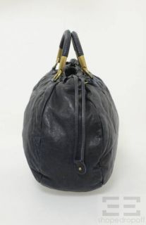 Cynthia Rowley Navy Leather Drawstring Handbag