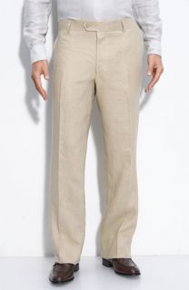 John Varvatos Star USA Tricot Flat Front Linen Trousers