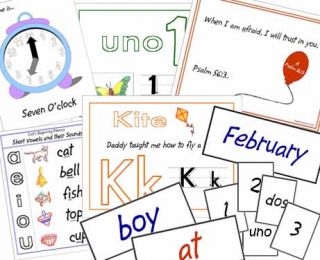 Samples of worksheets, certificates, and activities printed from Vol