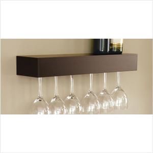 Wine Glass Shelf Holder Wall Accent Modern Java Brown