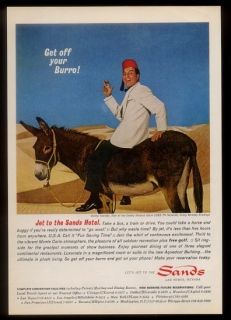 1963 Danny Thomas on burro photo The Sands Hotel & casino Las Vegas