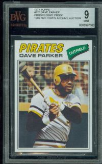 1977 Topps 270 Dave Parker Unissued Proof BGS 8 5 9 Solo Finest Pair