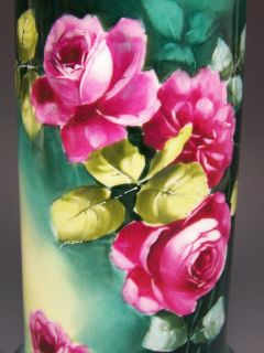 Arcys Hermann Ohme Germany Hand Painted Roses Vase