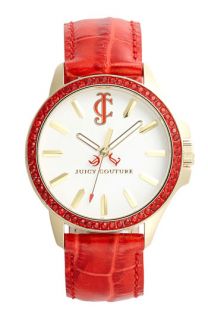 Juicy Couture Jet Setter Round Leather Strap Watch