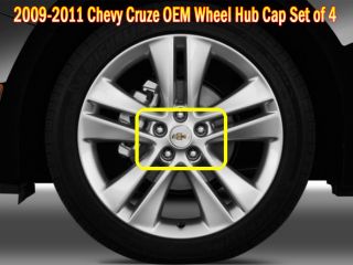 2009 2010 2011 Chevy Cruze Lacetti Premiere OEM Wheel Hub Caps Set of