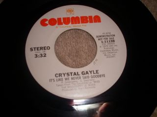 Crystal Gayle Its Like We Never Said Goodbye Columbia 11198 VG Cond