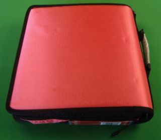 Case It D 250 Pink Silver 3 Ring 2 Zipper Binder with Strap New