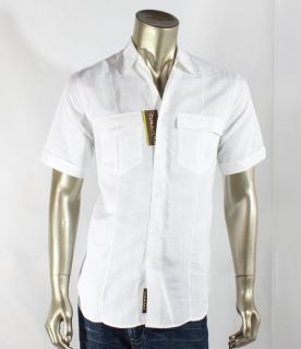 Cubavera NEW White Mens Shirt Paneled Linen Button Front Casual Top