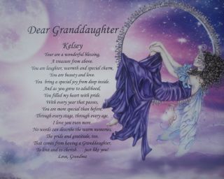 Granddaughter Personalized Poem Birthday Graduation or Christmas Gift