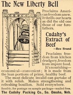 1893 Ad Cudahy Packing Co. Extract of Beef Liberty Bell   ORIGINAL