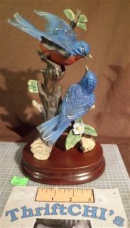ThriftCHI Dave Grossman Figurine Bluebirds on Branch Nice