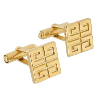 Givenchy Cufflinks Mens Jewelry Square Gold Plated Cuff Links