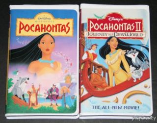 Disney Pocahontas I II VHS Set Lot Journey to A New World