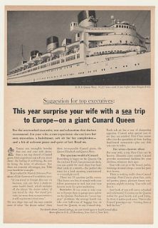 1964 Cunard RMS Queen Mary Ship Photo Print Ad