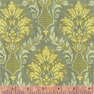 Anna Griffin Rose Green Damask Quilt Fabric by Yard