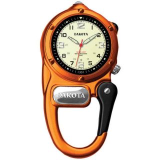 Dakota Watch 3805 1 Mini Clip Microlight, Cream Military Dial, Orange