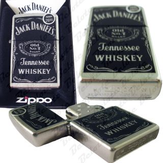 Zippo Jack Daniels Label Brushed Chrome Lighter 24779