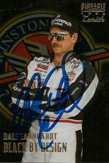 Dale Earnhardt Autographed 1996 Pinnacle Zenith Card 3