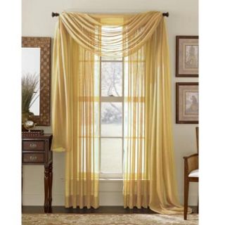 HLC.ME   4 PCS. of Gold Sheer Curtains Window Treatment Panel