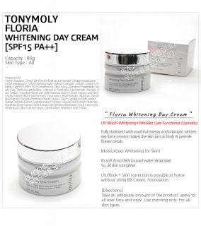 Tonymoly Floria Whitening Day Cream SPF 15 PA