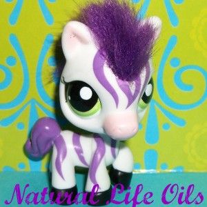 Littlest Pet Shop 2470 Cutest Purple White Zebra w Hair Mane K670 LPS