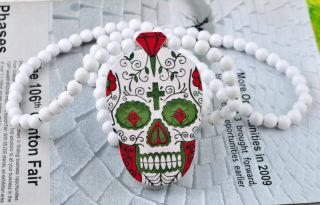  Skull Supply Co Pendant Hip Hop Chain Necklace Custom Wood