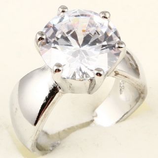  Large Round Cut White Sapphire A074 Ring