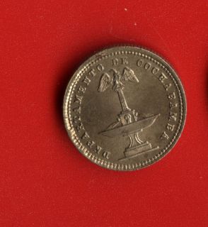 1876 Bolivia Cochabamba 5 Centavos Daniel M Quiroga