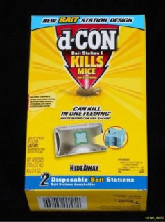  Piece d CON Disposable Bait Station Hideaway Poison Kills Mice Mouse