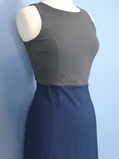 New NWT Cynthia Rowley Ponte Knit Sleeveless Stretch Sheath Dress Blue