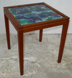 Modern Danish Design Small Table with Tiles Eames Era