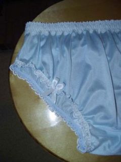 Beautiful Ultra Soft Baby Blue Hi Cut Handmade Panties L