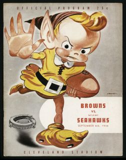 1946 cleveland browns vs miami seahawks first game program in