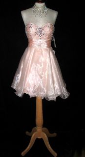 Bee Darlin Peach Rhinestone Princess Dress Gown Size 9