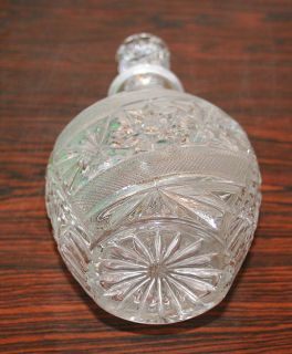 Antique Czech Crystal Decanter Bottle Art Deco 1930c