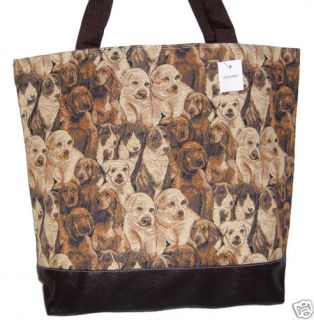 Dog Puppy Tote Bag Duffle Carryon Tapestry Print