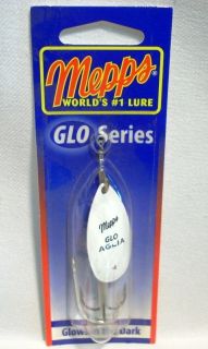 Mepps Aglia Glow White In The Dark Spinner Lure 1 3 Fishing w Extra