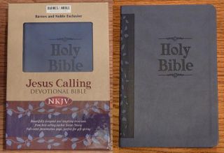 NKJV Jesus Calling Devotional Bible Blue Leathersoft
