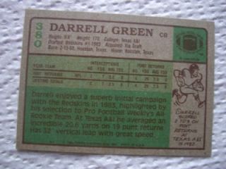 darrell green rookie rc topps 1984 380 hof