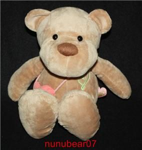 debbi soft brown tan lovey plush bear heart 10 in