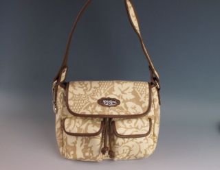 Spartina 449 Daufuskie Island Linen & Leather Purse Handbag Bag